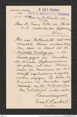k.k. naturhistorisches Hofmuseum, Intendanzakten 1885-1896 (Hauer), Aktenzahl Z.559/1893, Seite 1